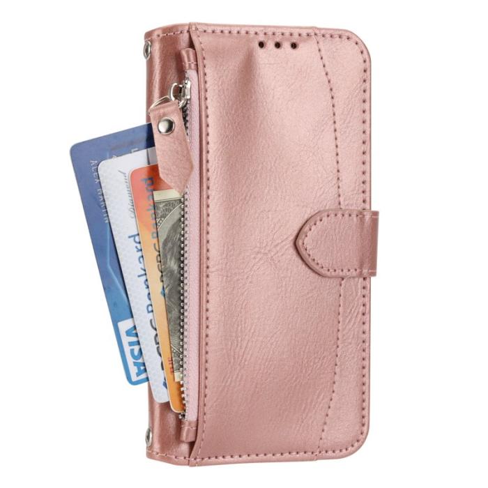 OEM - Mobilfodral för Samsung Galaxy S26 Ultra Konstläder med axelrem - Roséguld