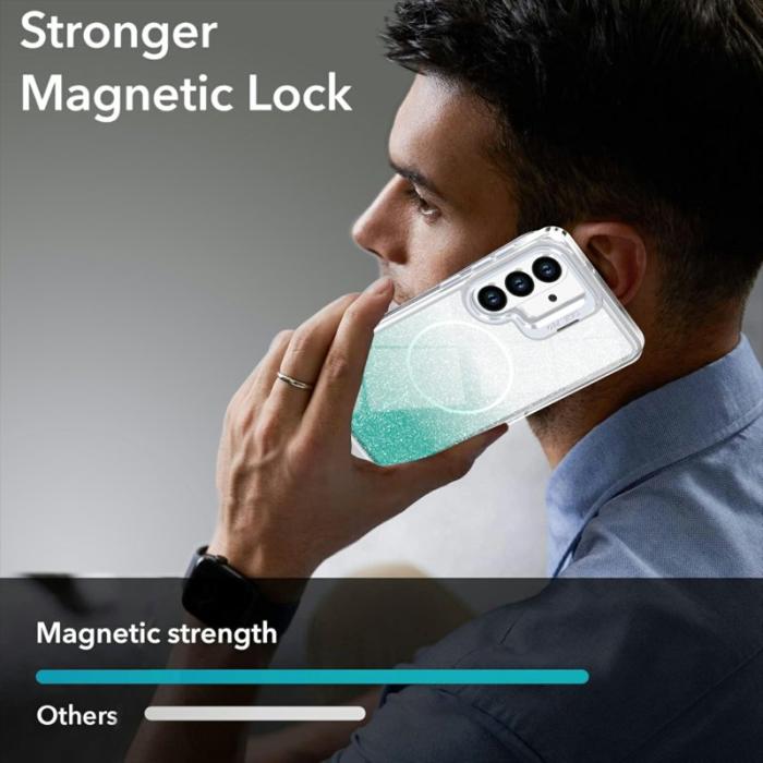 OEM - Mobilskal för Samsung Galaxy S26 Magnetiskt Gradient Glitter TPU PC - Sjögrön