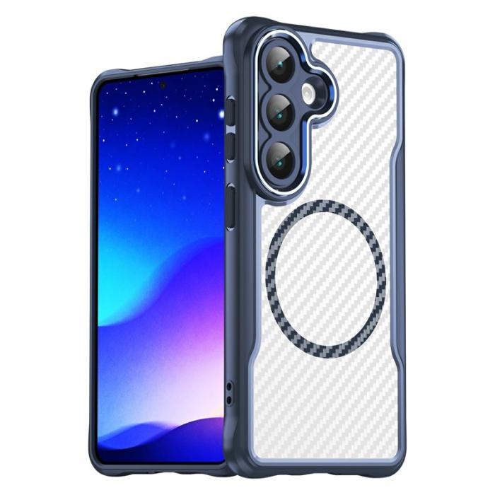 OEM - Mobilskal för Samsung Galaxy S26 Magnetiskt Hybrid Kolfiber - Blå