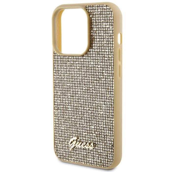 Guess - Guess iPhone 15 Pro Mobilskal Disco Metal Script - Guld