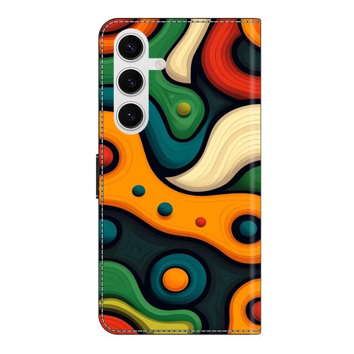OEM - Samsung Galaxy S26 Plånboksfodral Fällbart Ställ Konstläder Mönstertryck - Målad