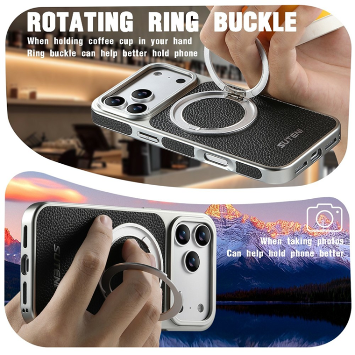 SUTENI - SUTENI iPhone 17 Pro Max Mobilskal MagSafe Kickstand Electroplating G6