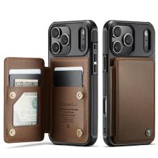Caseme - CASEME C22 Mobilskal till iPhone 17 Pro med RFID och 5 Kortfack - Brun