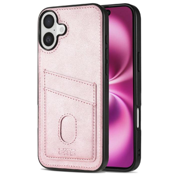 AZNS - AZNS K1 Series iPhone 16 Plus Fodral KonstLäder - Roséguld
