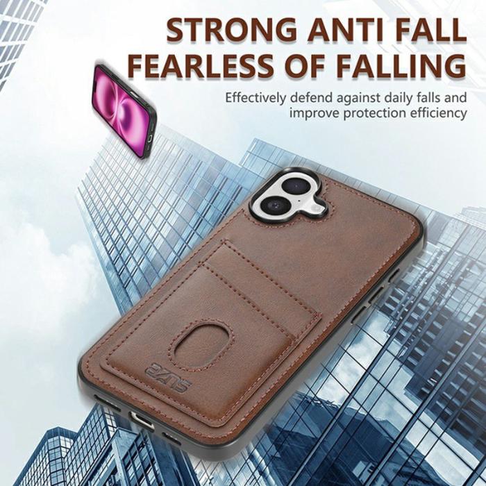 AZNS - AZNS K1 Series iPhone 16 Plus Fodral KonstLäder - Roséguld