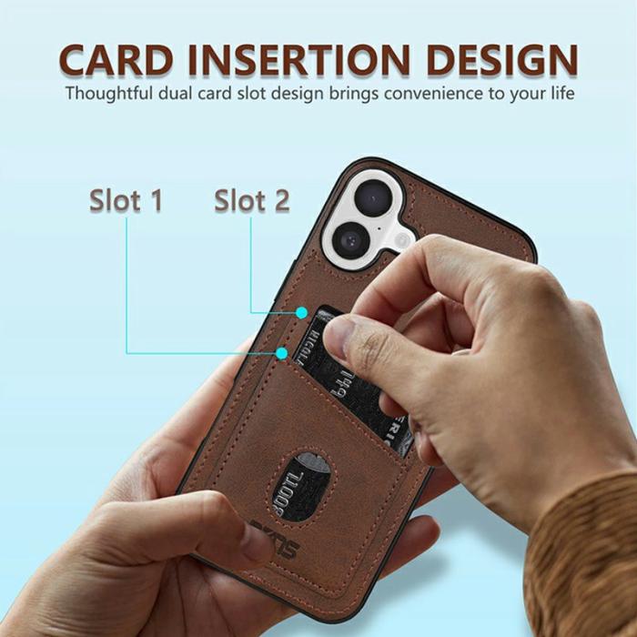 AZNS - AZNS K1 Series iPhone 16 Plus Fodral KonstLäder - Roséguld