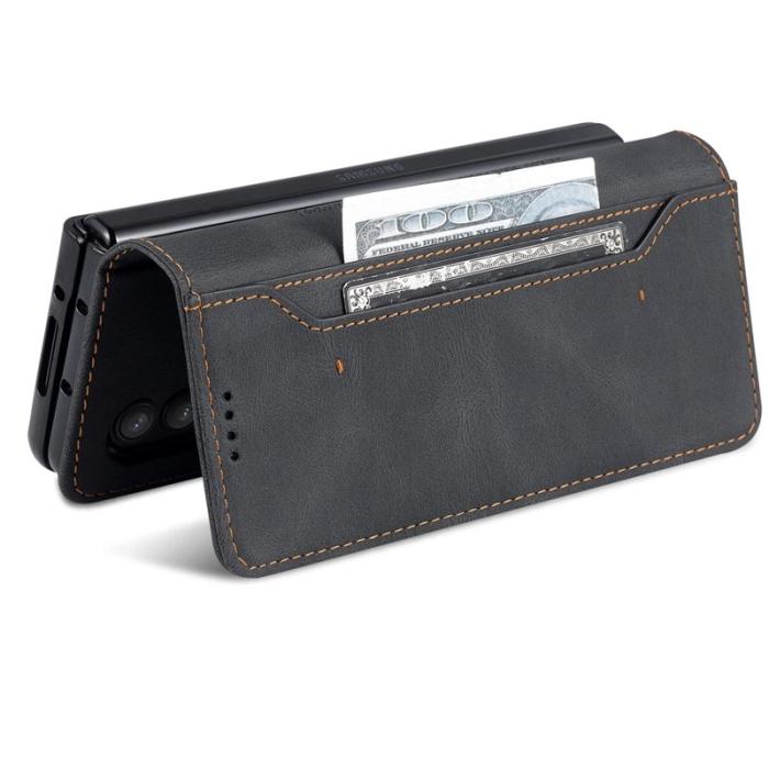 AZNS - AZNS Samsung Galaxy Z Fold4 5G Plånboksfodral Konstläder - Svart