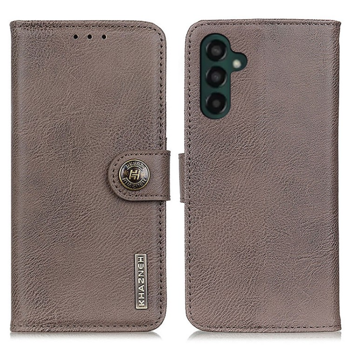 KHAZNEH - KHAZNEH Galaxy A24 4G Plånboksfodral Cowhide - Grå