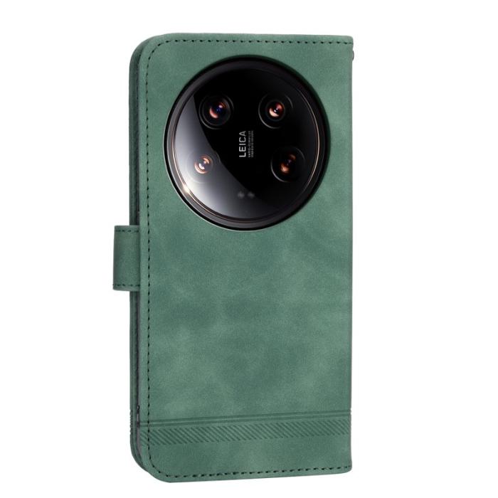 DIERFENG - DIERFENG DF-03 Plånboksfodral för Xiaomi 14 Ultra - Konstläder - Grön