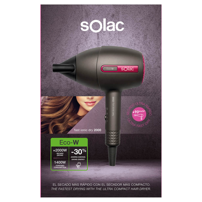 SOLAC - SOLAC Hårfön Fast Ionic Dry 2000