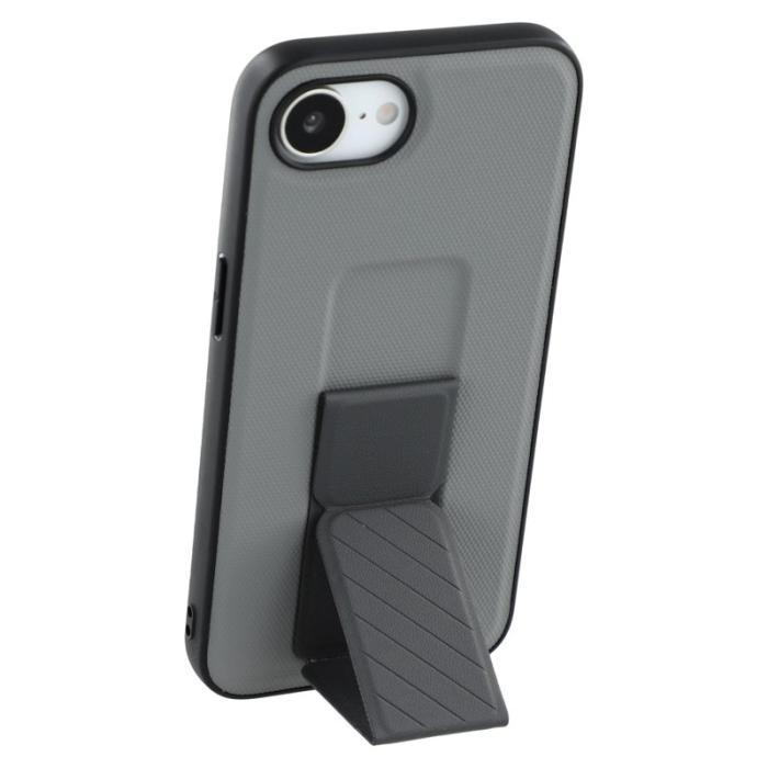 X-Level - X-LEVEL iPhone 16e Fodral med Ställ TPU + PU Skydd - Grå