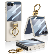 GKK - GKK Galaxy Z Flip 7 Mobilskal Ringhållare Härdat glas Fram