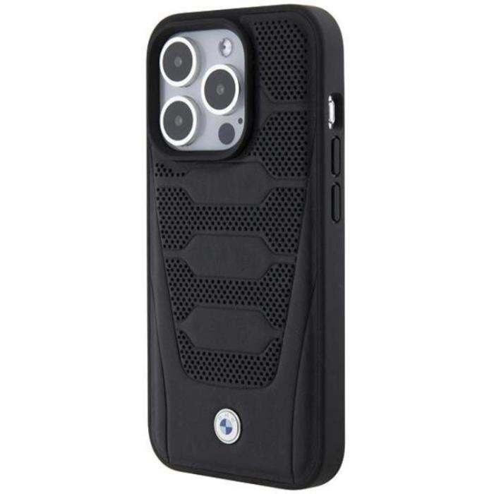 BMW - BMW iPhone 15 Pro Max Mobilskal Läder Seats Pattern - Svart
