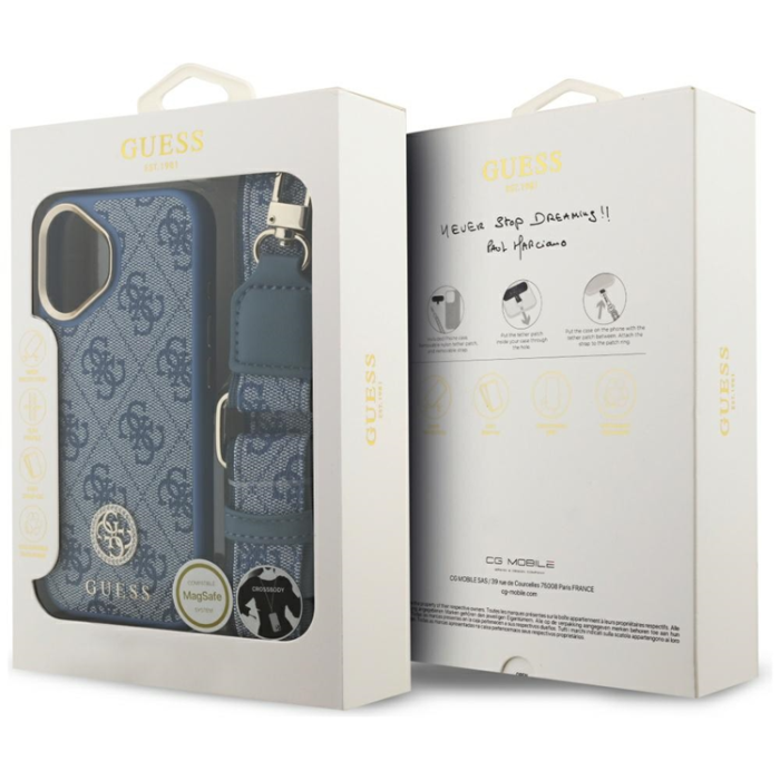 Guess - Guess iPhone 17 Mobilskal MagSafe 4G Strass Logo & Big Strap