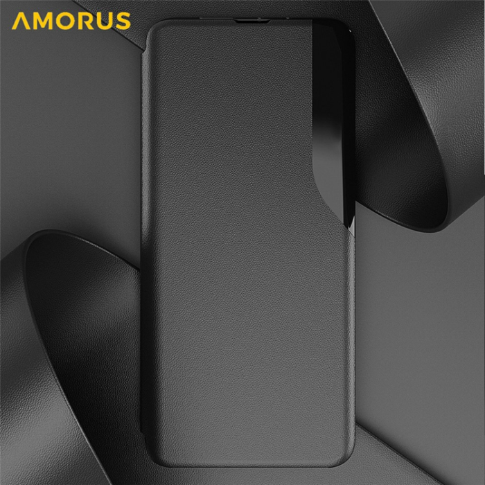 Amorus - Amorus iPhone 17 Pro Mobilskal Folio Flip Stativ - Blå