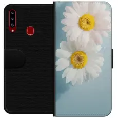 Gustaf - Pl&aring;nboksfodral till Samsung Galaxy A20s med Sommarblommor
