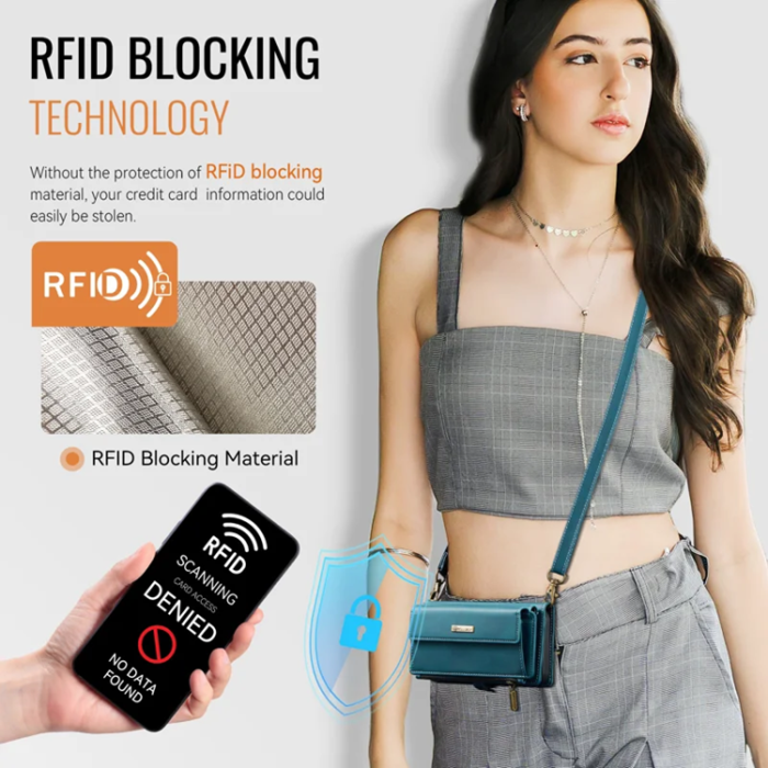 Caseme - Caseme iPhone 13 Plånboksfodral RFID Blocking Zipper - Grön