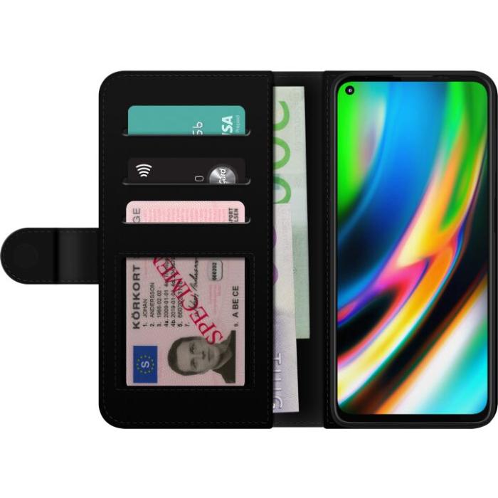 iSecrets - Plånboksfodral till Motorola Moto G9 Plus med fejdande blommor