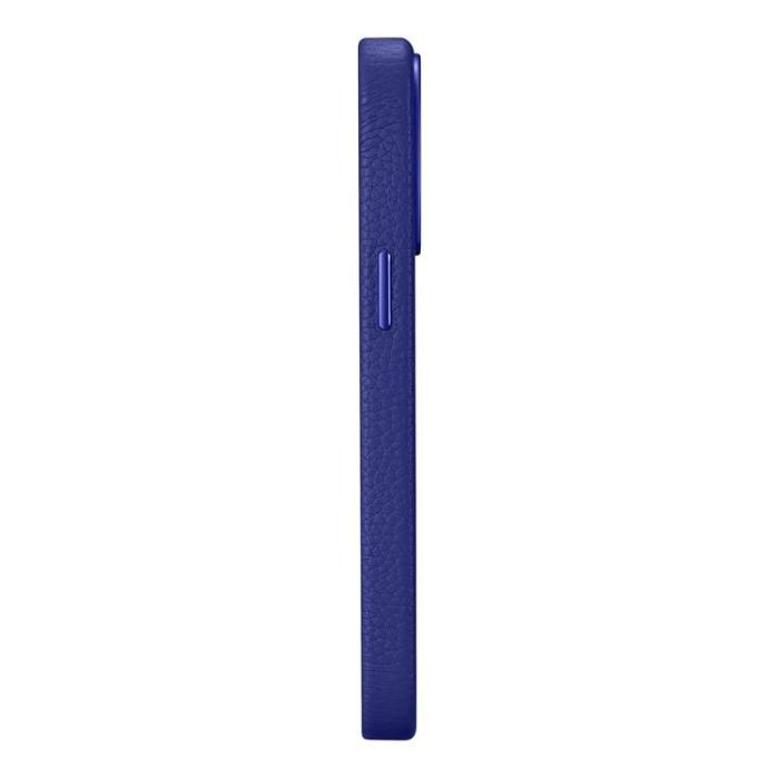 ICARER - iCarer iPhone 14 Pro Skal Magsafe Äkta Läder Litchi Premium - Mörkblå