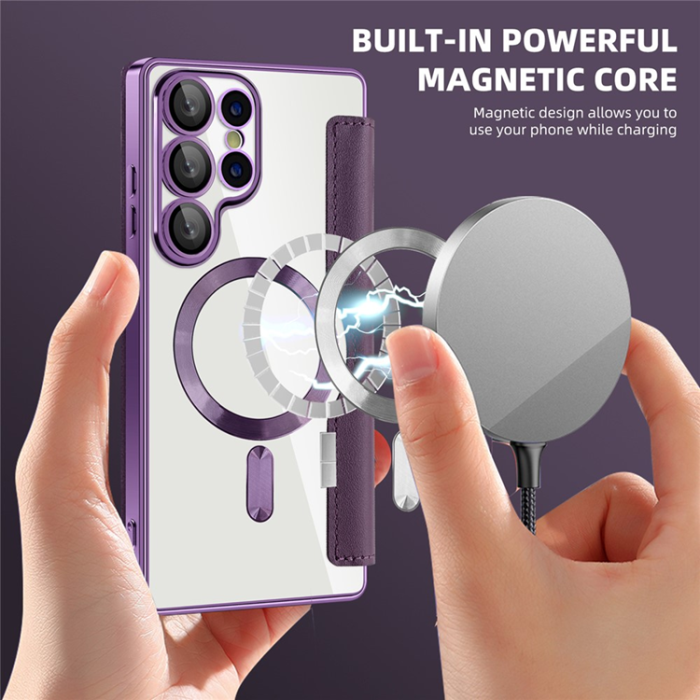 A-One Brand - Galaxy S25 Ultra Plånboksfodral MagSafe RFID Blocking - Lila