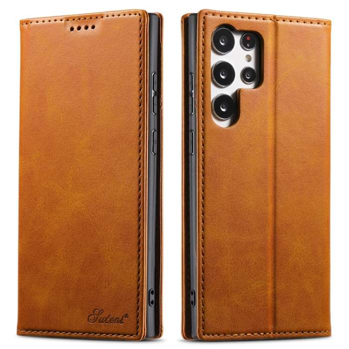 SUTENI - SUTENI Galaxy S23 Ultra Plånboksfodral Kickstand Flip - Khaki