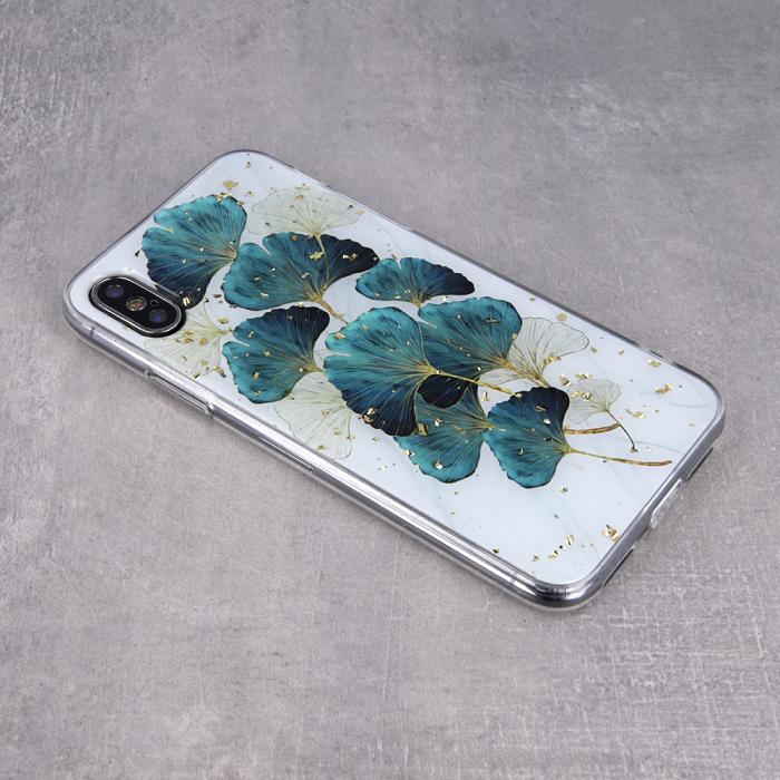 OEM - Guldfärgat Glam Skal Lövdesign iPhone 15 Pro