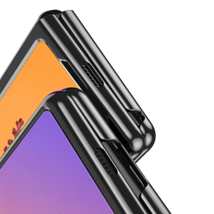 OEM - Galaxy Z Fold 4 Skal Plating Metallic Frame - Blå