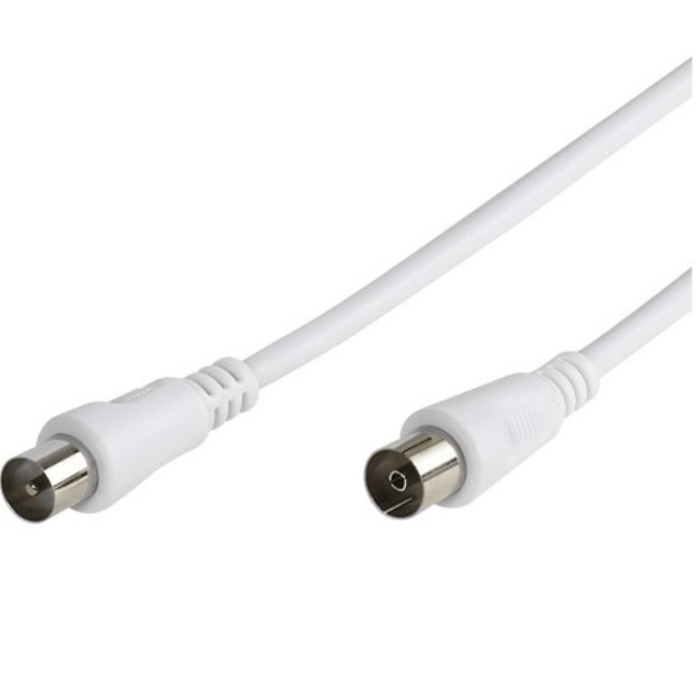 UTGATT1 - Vivanco Antenn Kabel 2x Skärmad 75dB 15m - Vit