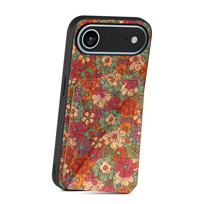 A-One Brand - iPhone 17 Air Mobilskal Korthållare Blommor - Sommar / Röd