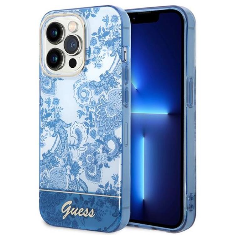 GUESS iPhone 14 Pro Max Skal Porcelain Collection - Blå | 2353 | AlltMobil