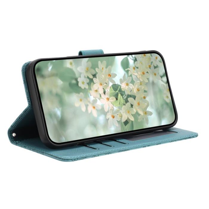 OEM - Samsung Galaxy S26 Plånboksfodral Blommönster Konstläder Flip - Grön