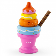 A-One Brand - VIGA stapelglass Sundae i tr&auml;, 5 delar