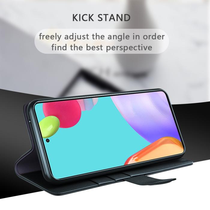OEM - Äkta Läder Fodral till Galaxy A72 5G - Svart