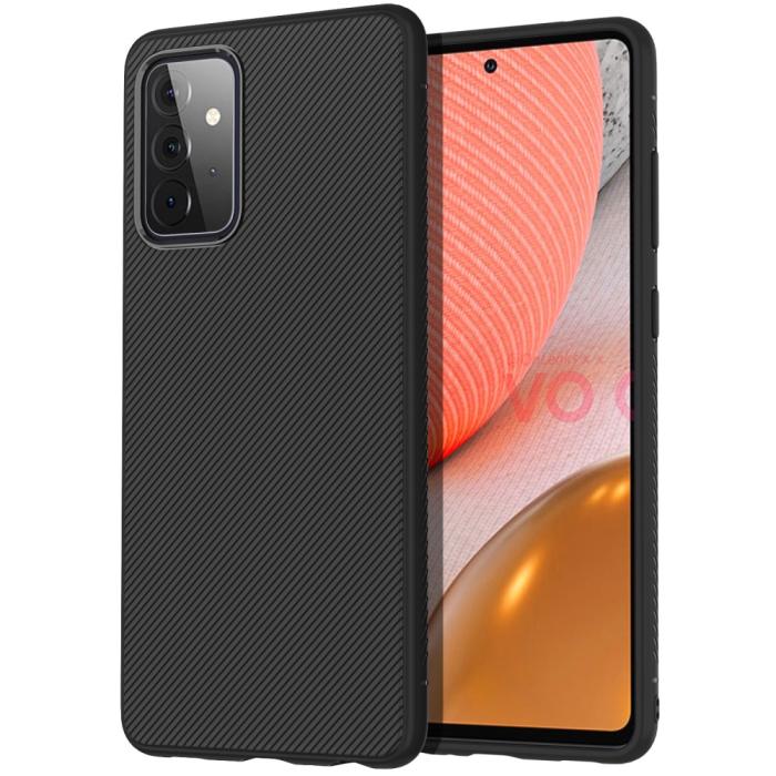 OEM - Twill Texture flexicase skal till Galaxy A72 5G - Svart