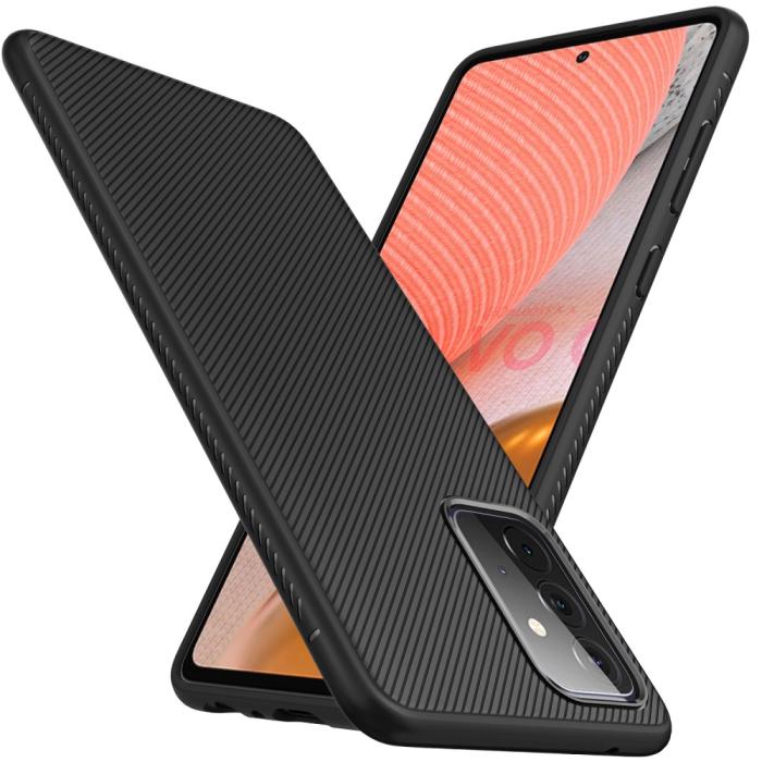OEM - Twill Texture flexicase skal till Galaxy A72 5G - Svart