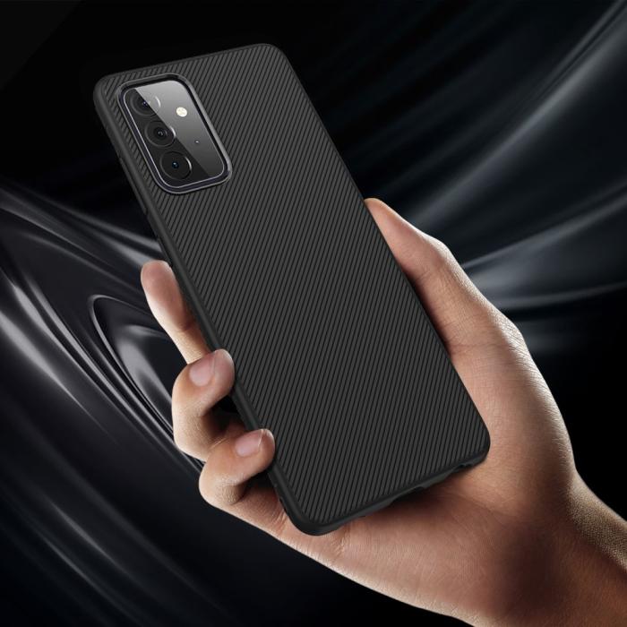 OEM - Twill Texture flexicase skal till Galaxy A72 5G - Svart