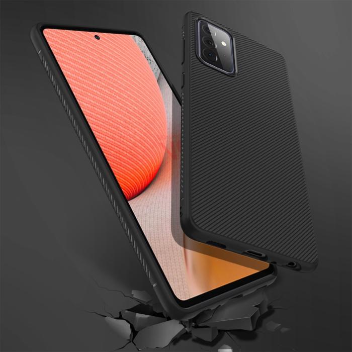 OEM - Twill Texture flexicase skal till Galaxy A72 5G - Svart