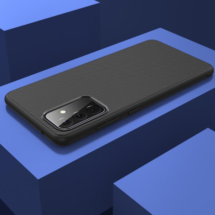 OEM - Twill Texture flexicase skal till Galaxy A72 5G - Svart