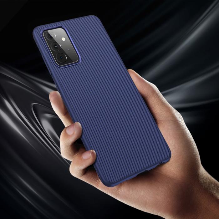 OEM - Twill Texture flexicase skal till Galaxy A72 5G - Blå