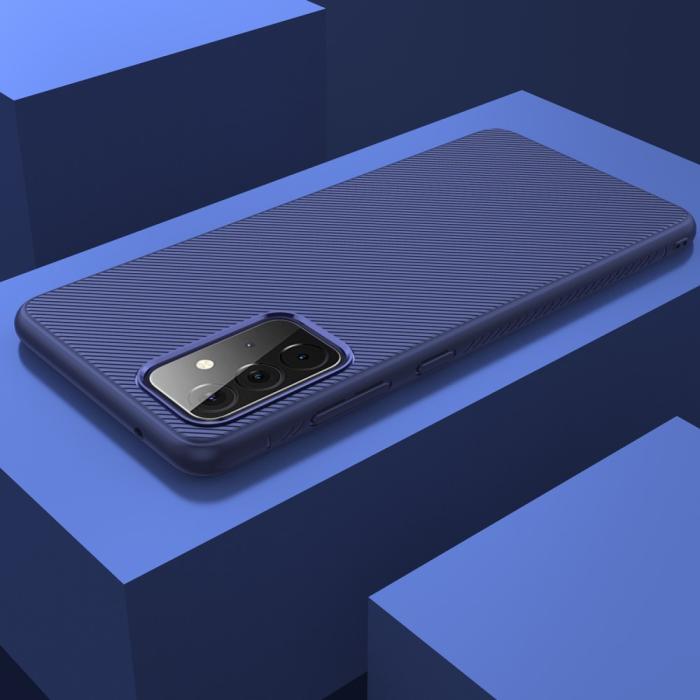 OEM - Twill Texture flexicase skal till Galaxy A72 5G - Blå