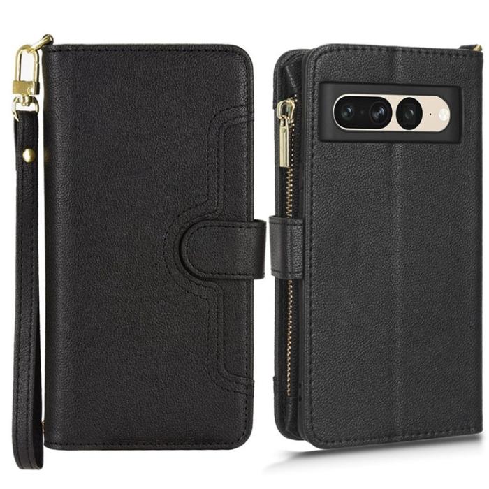 A-One Brand - Google Pixel 7 Pro Plånboksfodral Flip Zipper - Svart