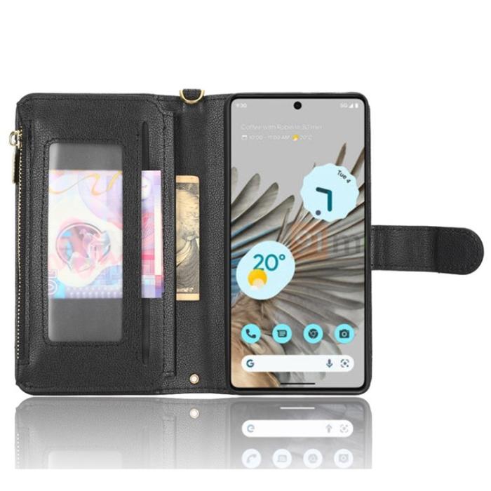 A-One Brand - Google Pixel 7 Pro Plånboksfodral Flip Zipper - Svart