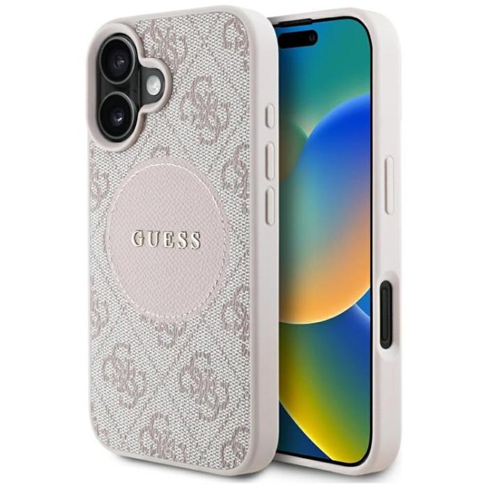 Guess - Guess iPhone 16 Mobilskal MagSafe 4G Circle - Rosa
