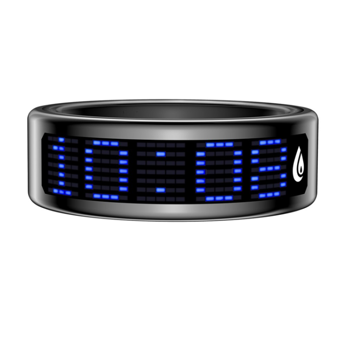 A-One Brand - Digital Display Smart Ring med Laddningsfodral SR16 - Svart