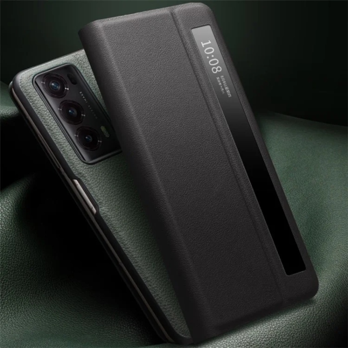 QIALINO - QIALINO Honor Magic V2 Flipfodral Äkta läder Nappa Texture - Grön