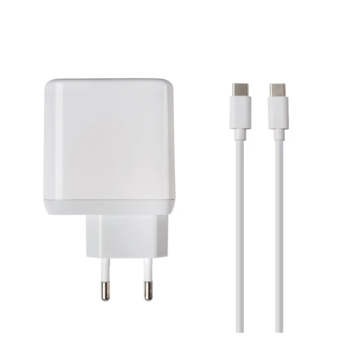 UTGATT1 - Vivanco GaN Snabb Hemladdare USB-A till USB-C 65W USB-C Kabel - Vit