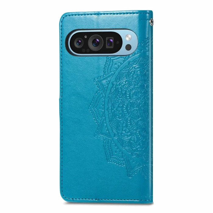A-One Brand - Google Pixel 10/10 Pro Plånboksfodral Mandala Flower - Blå