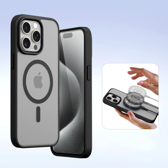 Dux Ducis - Dux Ducis iPhone 15 Pro Plånboksfodral Lawa Läder - Svart