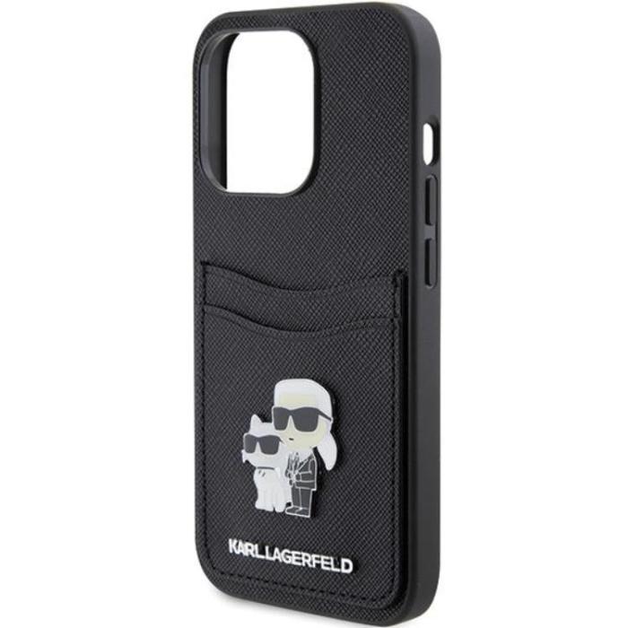 KARL LAGERFELD - Karl Lagerfeld iPhone 15 Pro Mobilskal Korthållare Metal Logo