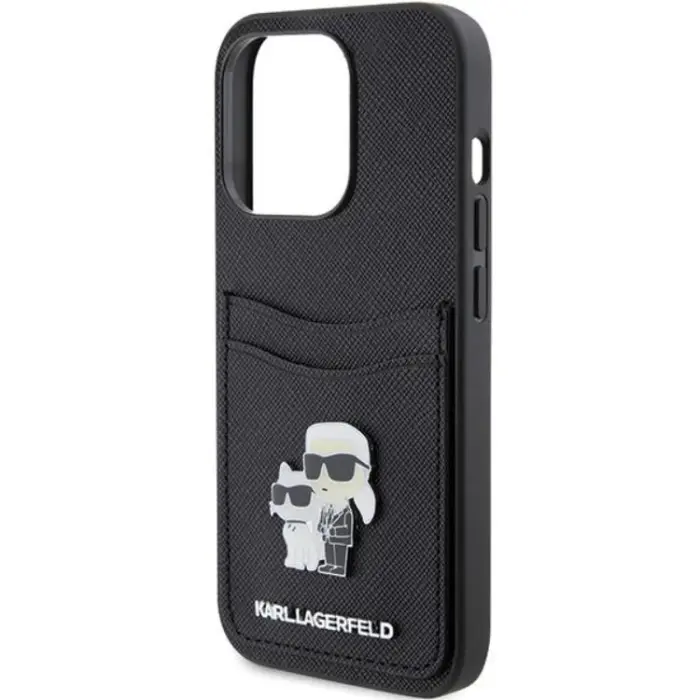 KARL LAGERFELD - Karl Lagerfeld iPhone 15 Pro Mobilskal Korthållare Metal Logo